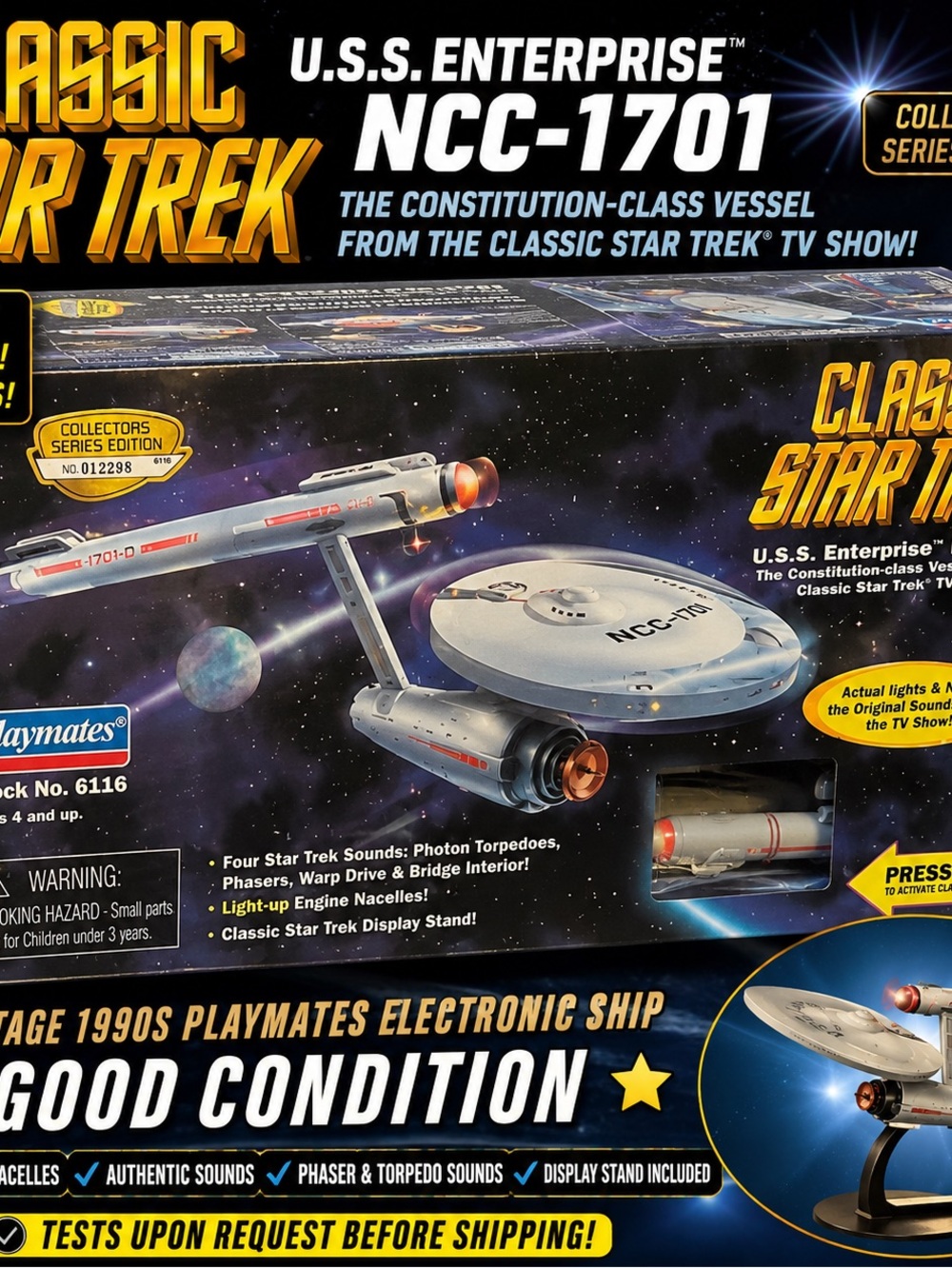 Classic Star Trek U.S.S. Enterprise NCC-1701 Electronic Ship